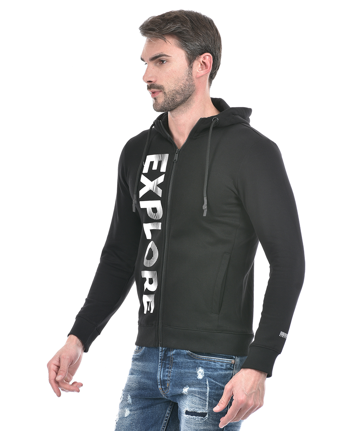 Numero Uno Men Abstract Black Sweat Shirt